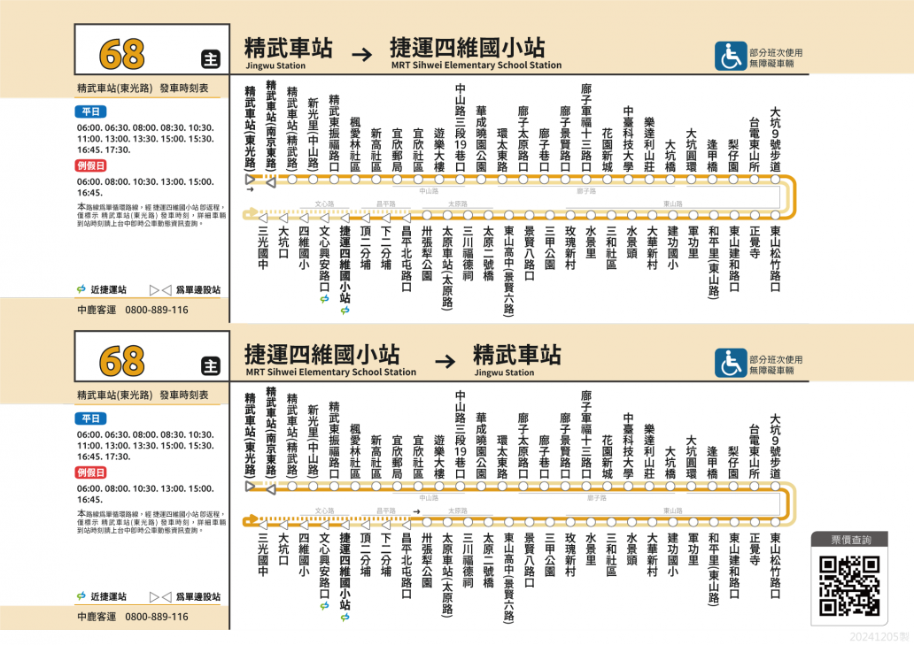 ibus－中鹿客運-68路線圖