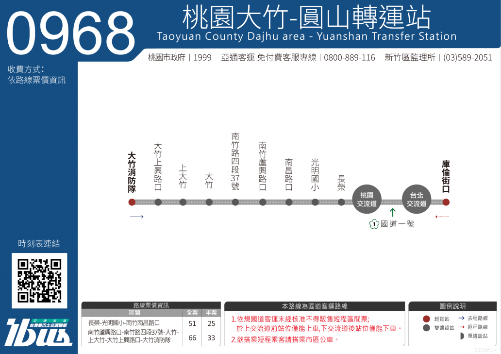 ibus－亞通客運-0968路線圖